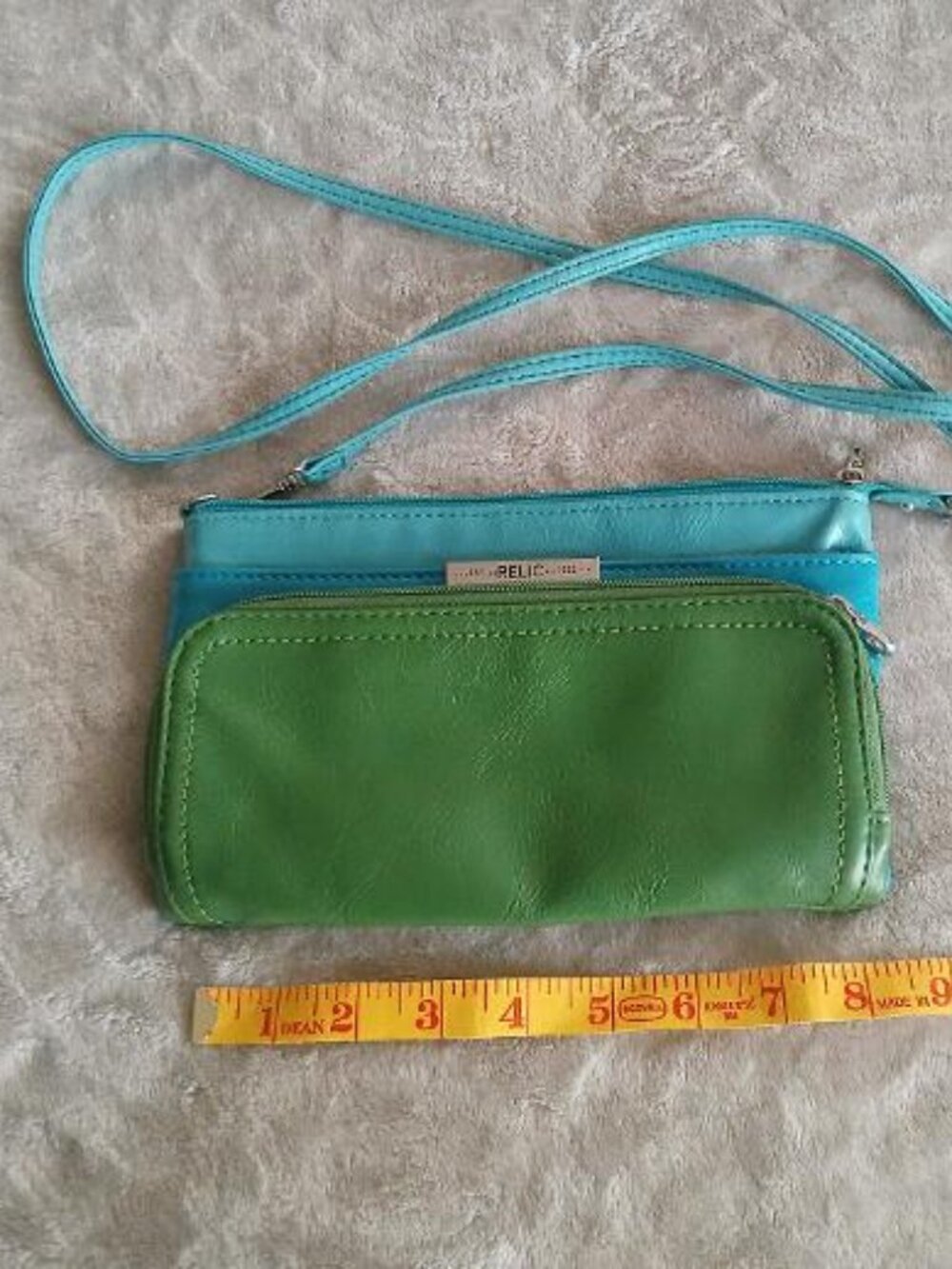 Relic small leather green and turquiose small crossbody